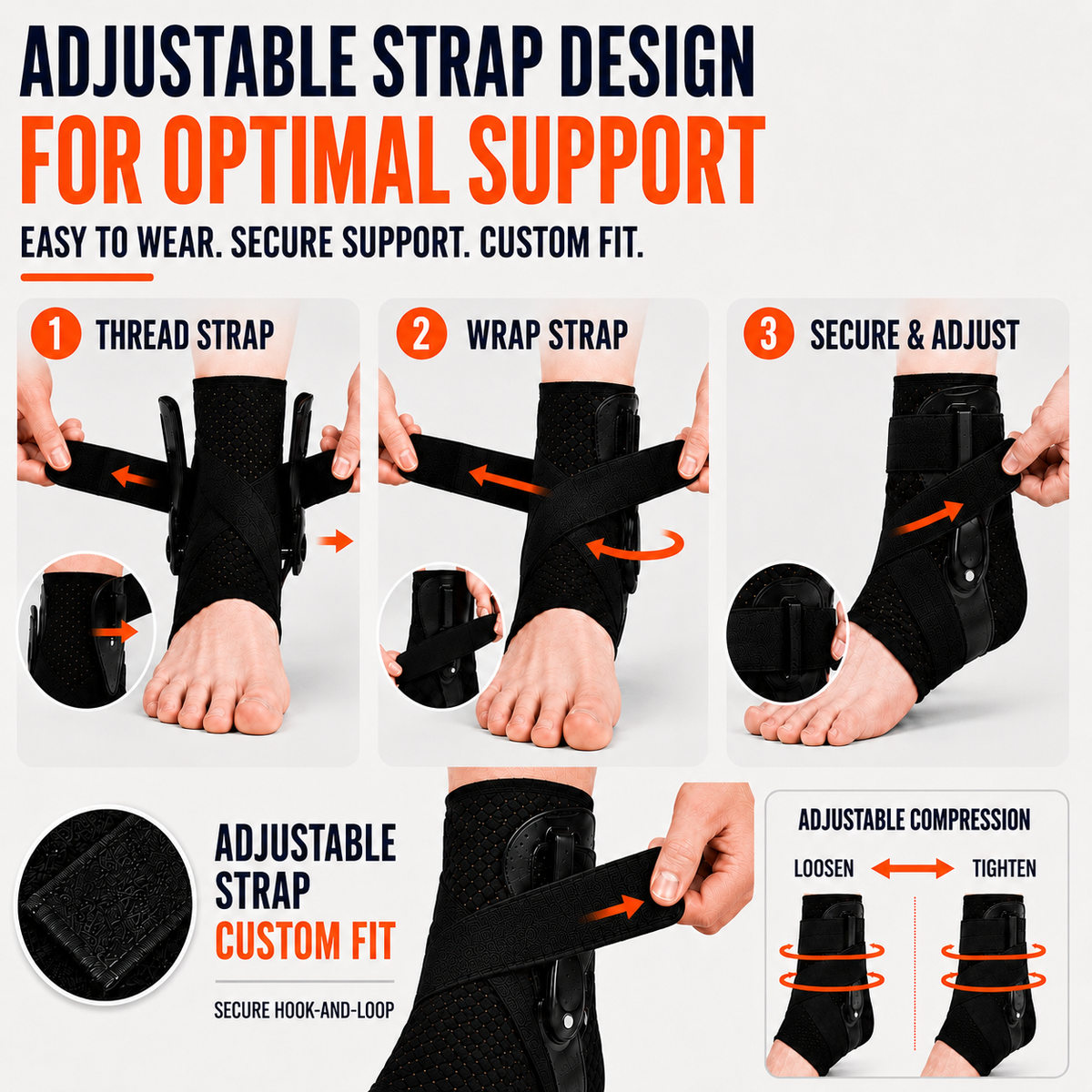 Ankle Brace with Lateral Stabilization for Sports Protection and Recovery Support – Breathable Adjustable Design | Sansoti