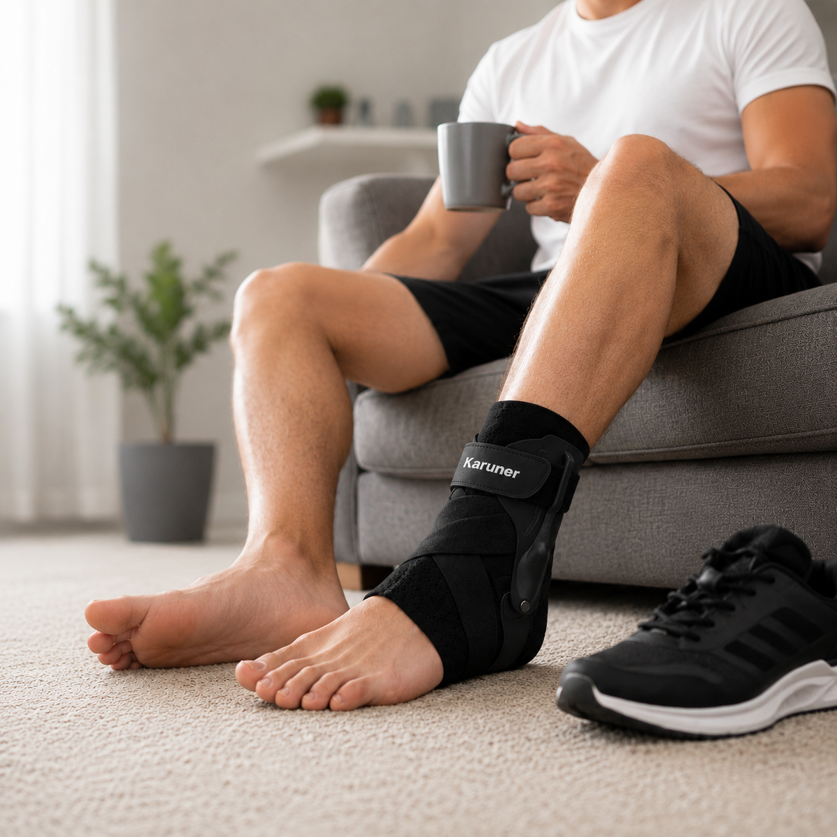 Ankle Brace with Lateral Stabilization for Sports Protection and Recovery Support – Breathable Adjustable Design | Sansoti