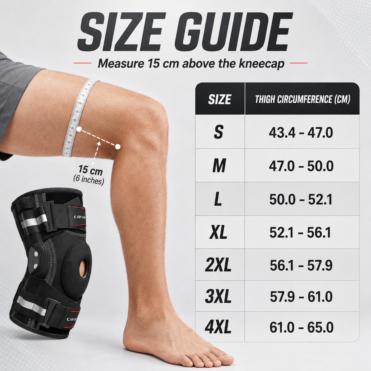 Adjustable Hinged Knee Brace – Lateral Stabilization & Patella Opening – Sports & Daily Use | Sansoti