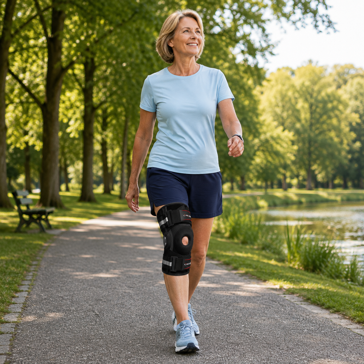 Adjustable Hinged Knee Brace – Lateral Stabilization & Patella Opening – Sports & Daily Use | Sansoti
