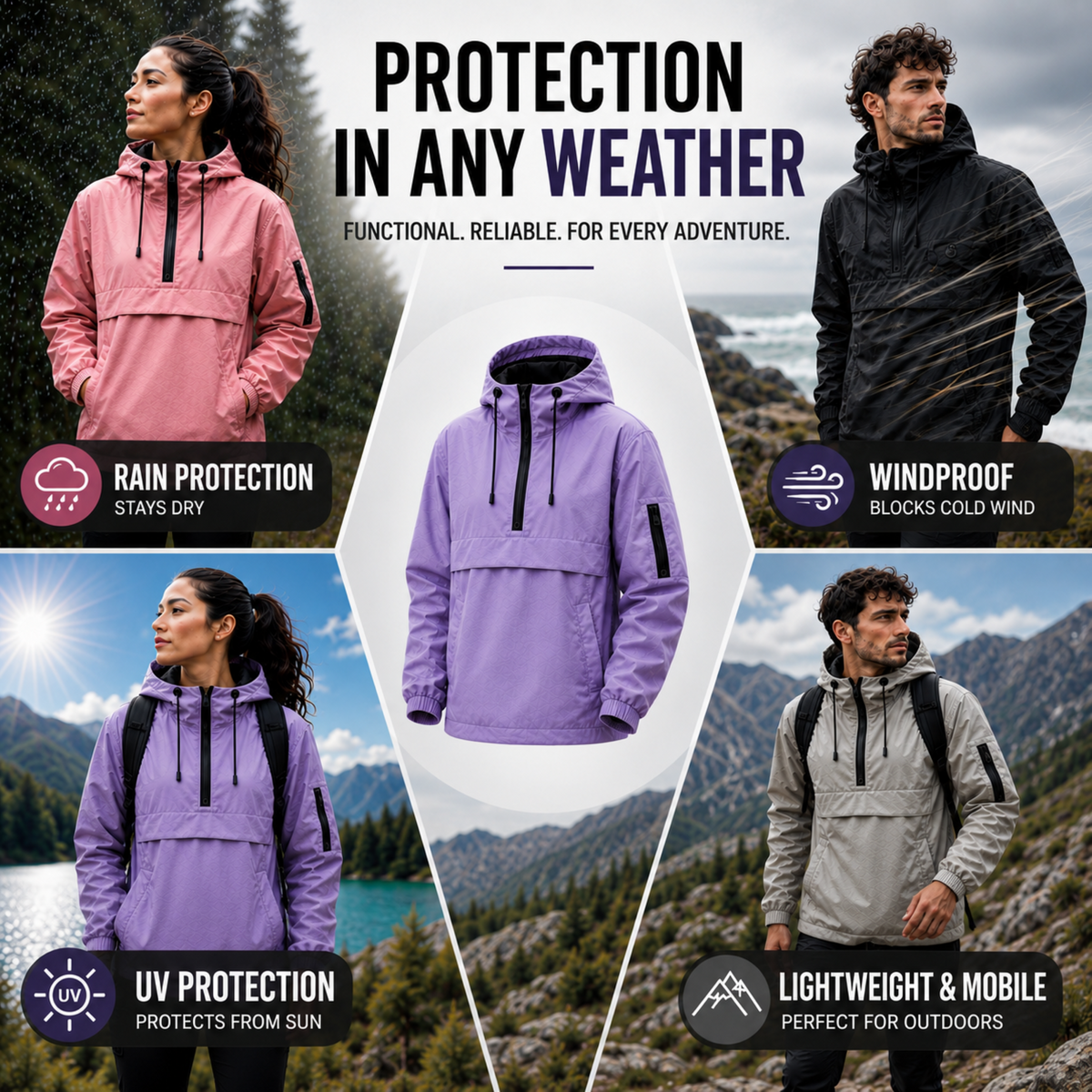 Waterproof Women's Parka Windproof Winter Coat with Hood Zipper Functional Outdoor Jacket Winter Clothing | Sansoti