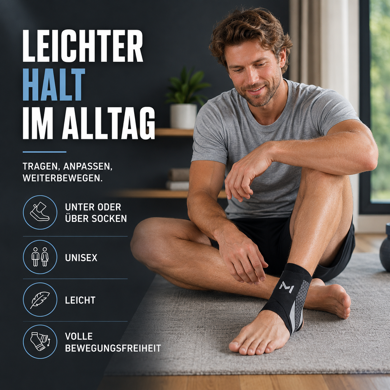 Verstelbare Enkelbrace voor Sport en Herstel – Flexibele Ondersteuning met Compressie | Sansoti