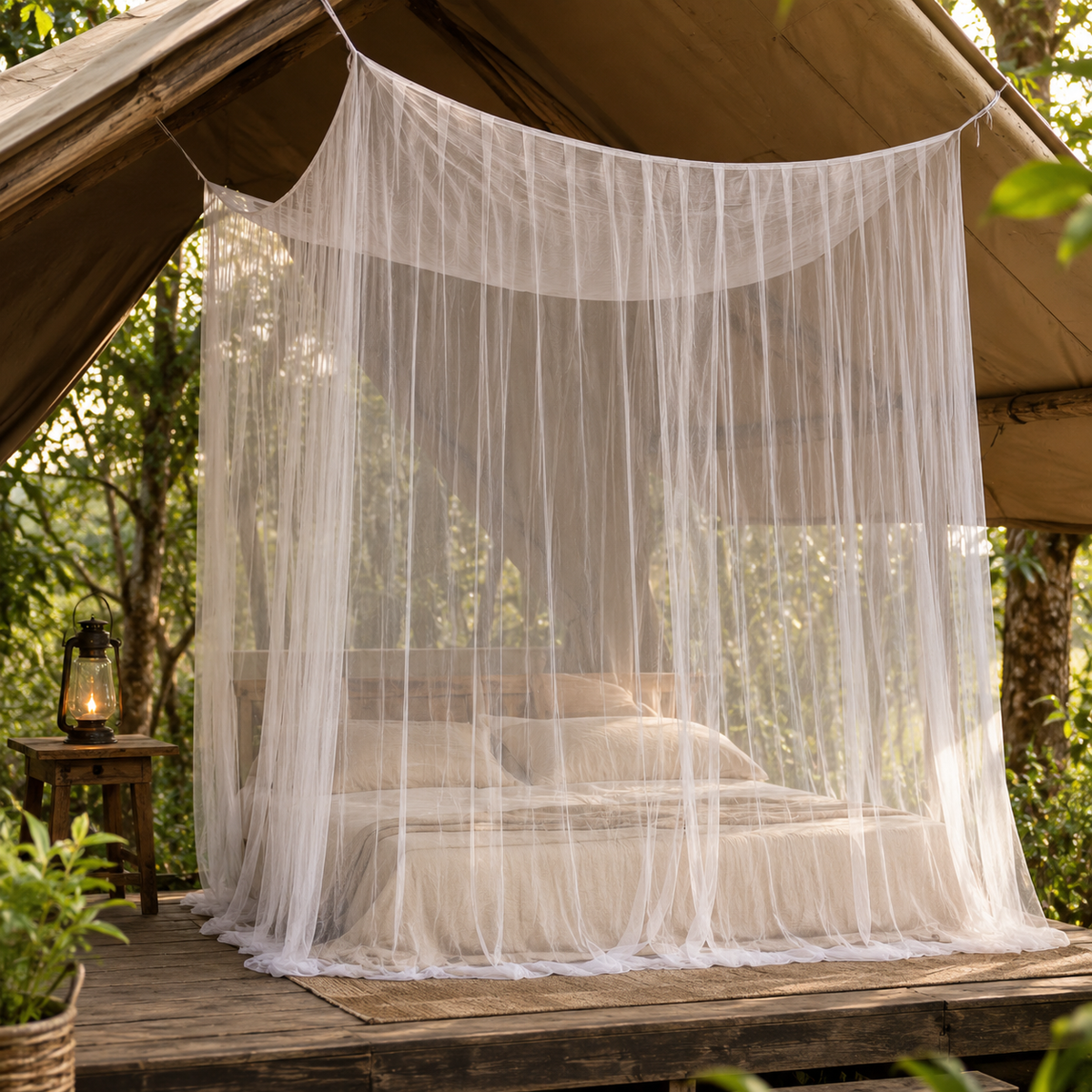 Hängendes Moskitonetz 220x200x200cm Weiß Schwarz Feinmaschiges Polyesternetz für Zelt Camping Schlafzimmer Outdoor | Sansoti