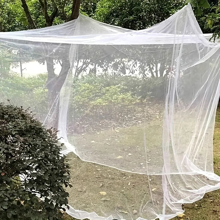 Hängendes Moskitonetz 220x200x200cm Weiß Schwarz Feinmaschiges Polyesternetz für Zelt Camping Schlafzimmer Outdoor | Sansoti