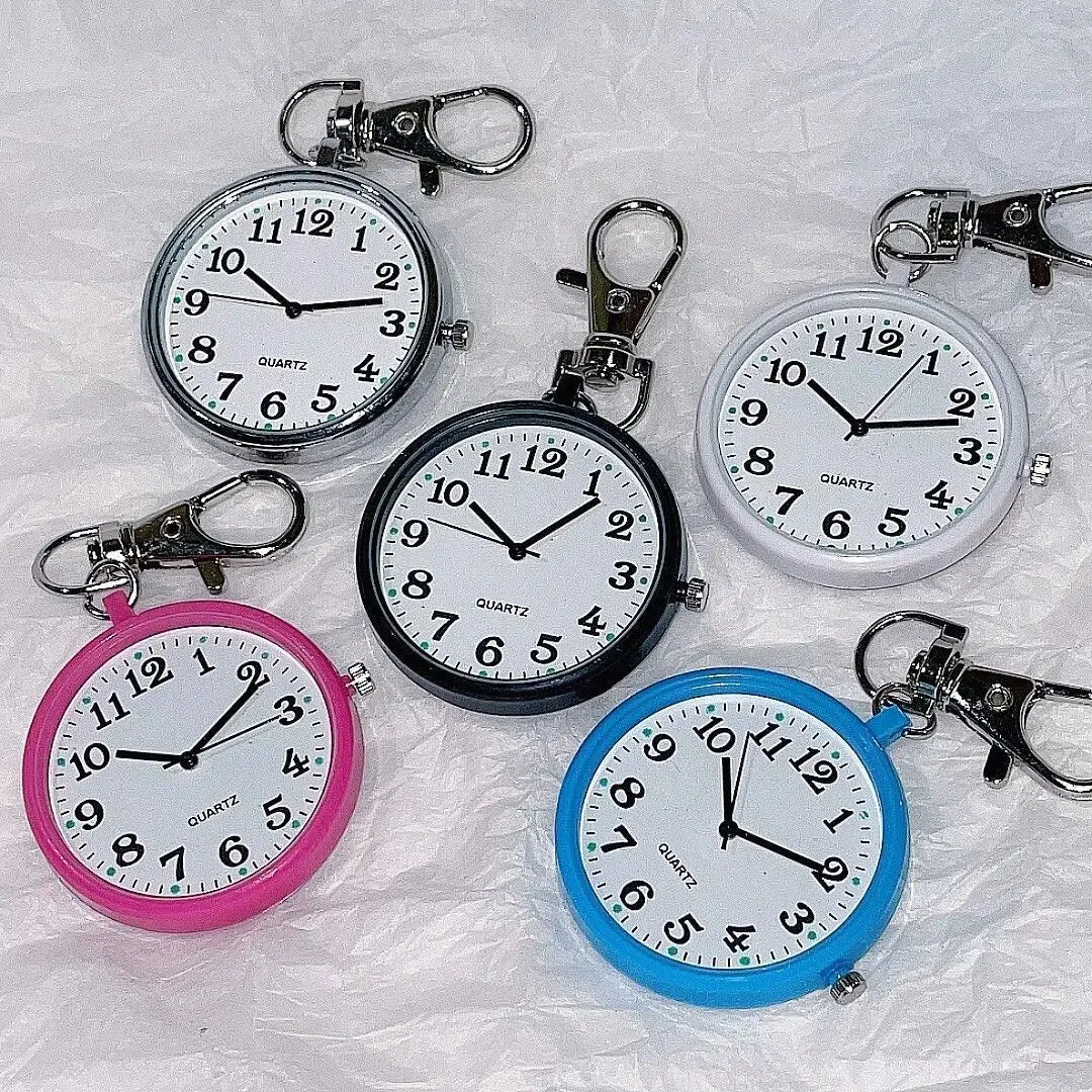 Compact Pocket Watch with Keychain Clip Analog Quartz Movement Convenient Portable Always Keep Time at Hand | Sansoti