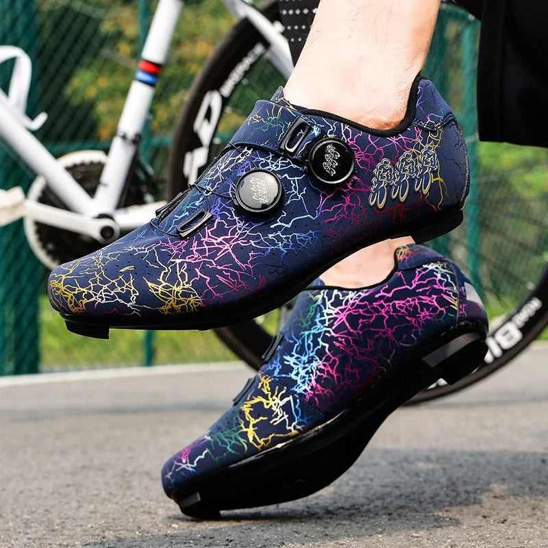 Fahrradschuhe SPD-kompatibel mit Drehverschlusssystem Unisex Radsport MTB Mountainbike Rennrad Weiß Grün Blau | Sansoti