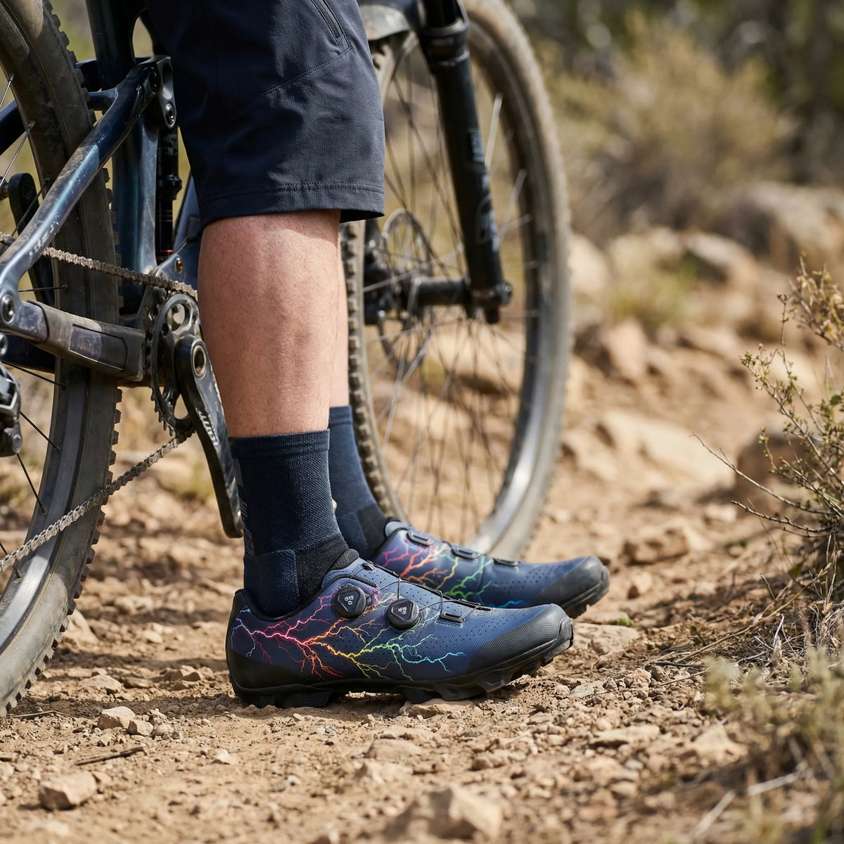 Fahrradschuhe SPD-kompatibel mit Drehverschlusssystem Unisex Radsport MTB Mountainbike Rennrad Weiß Grün Blau | Sansoti