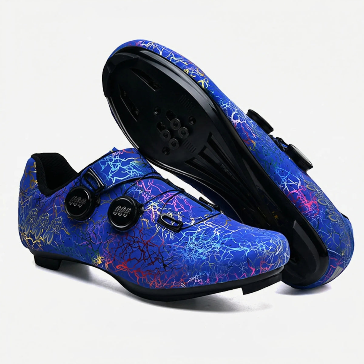 Fahrradschuhe SPD-kompatibel mit Drehverschlusssystem Unisex Radsport MTB Mountainbike Rennrad Weiß Grün Blau | Sansoti