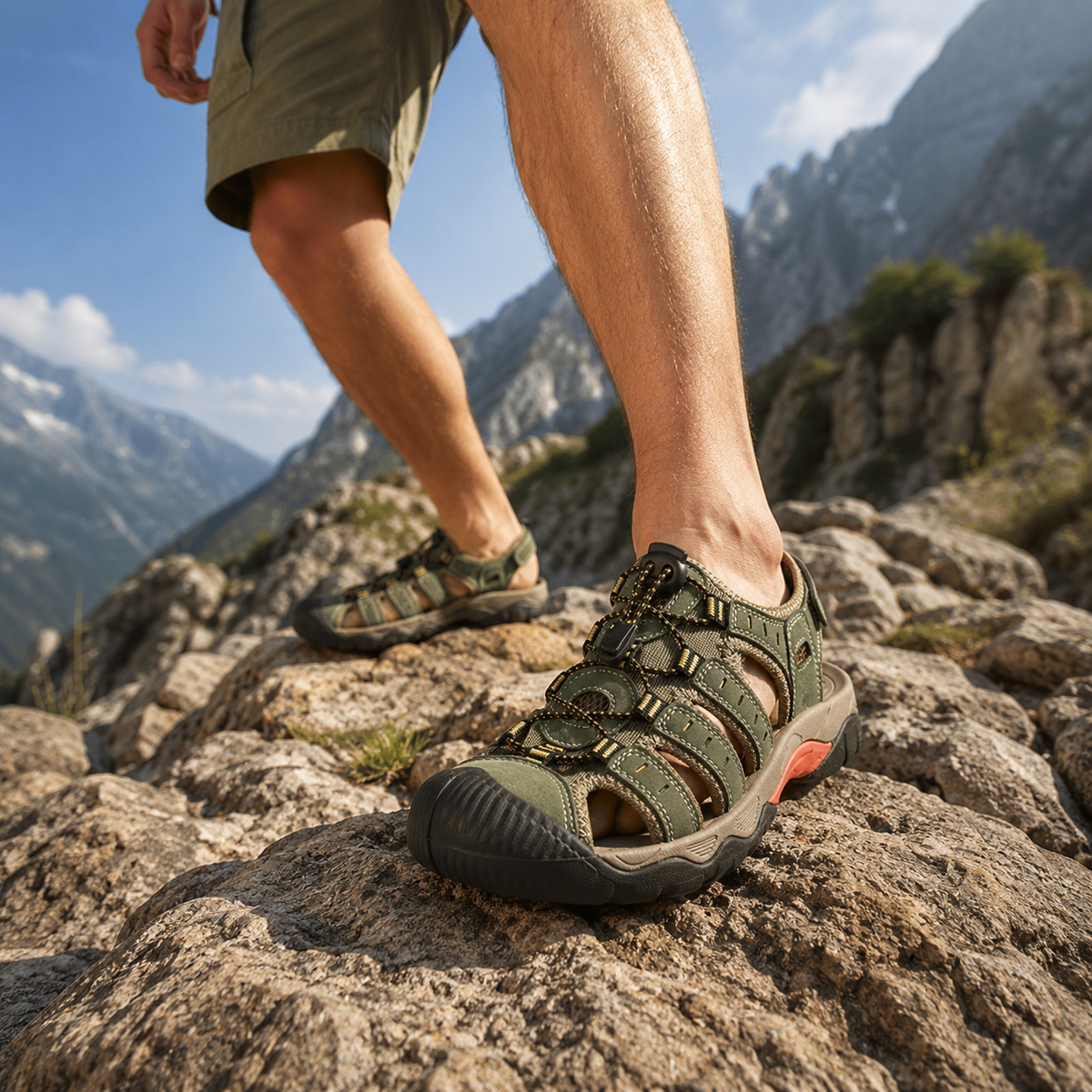 Breathable Outdoor Sandals for Men, Open Toe, Waterproof, Beach, Hiking, Summer, Trekking, Comfortable, Sporty | Sansoti