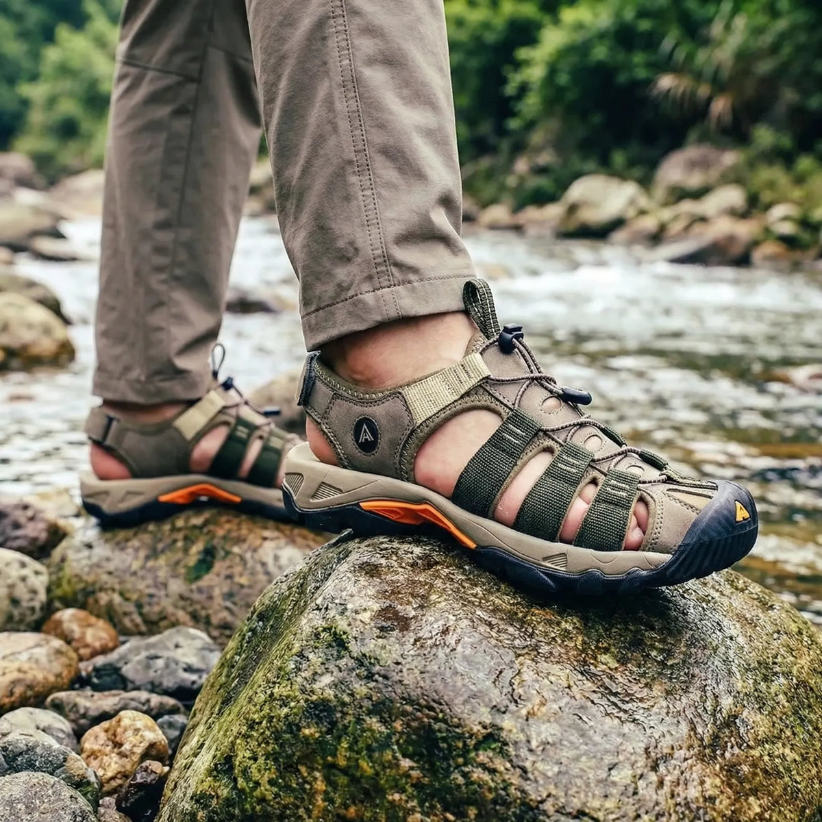 Breathable Outdoor Sandals for Men, Open Toe, Waterproof, Beach, Hiking, Summer, Trekking, Comfortable, Sporty | Sansoti