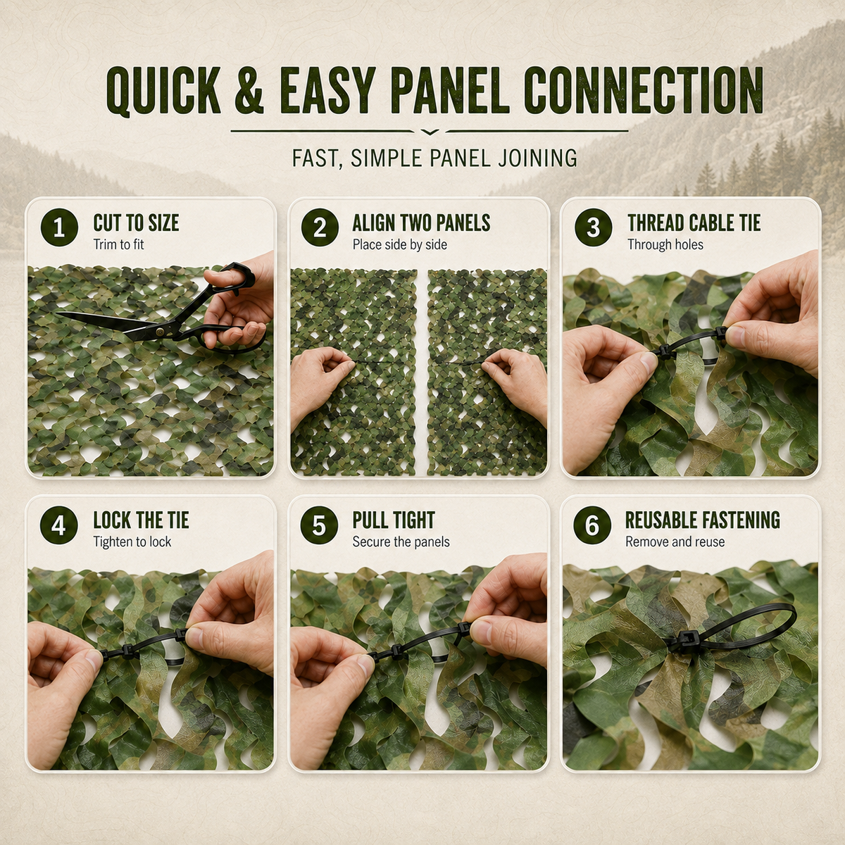 Camouflage-Schattennetz auf Rolle aus Nylon-Mesh als Sonnenschutz, Gartenabgrenzung, Abdeckung, Outdoor-, Jagd- und Gartendekoration | Sansoti
