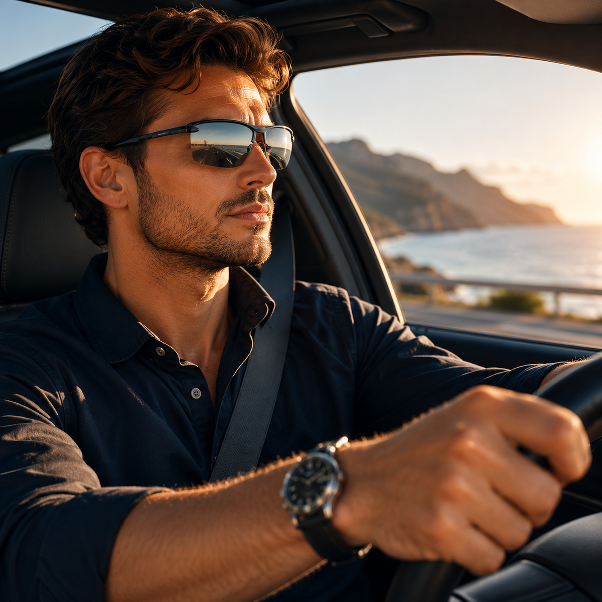 Lightweight Polarized Sunglasses Half-Frame Photochromic UV400 Protection Sports Cycling Driving | Sansoti