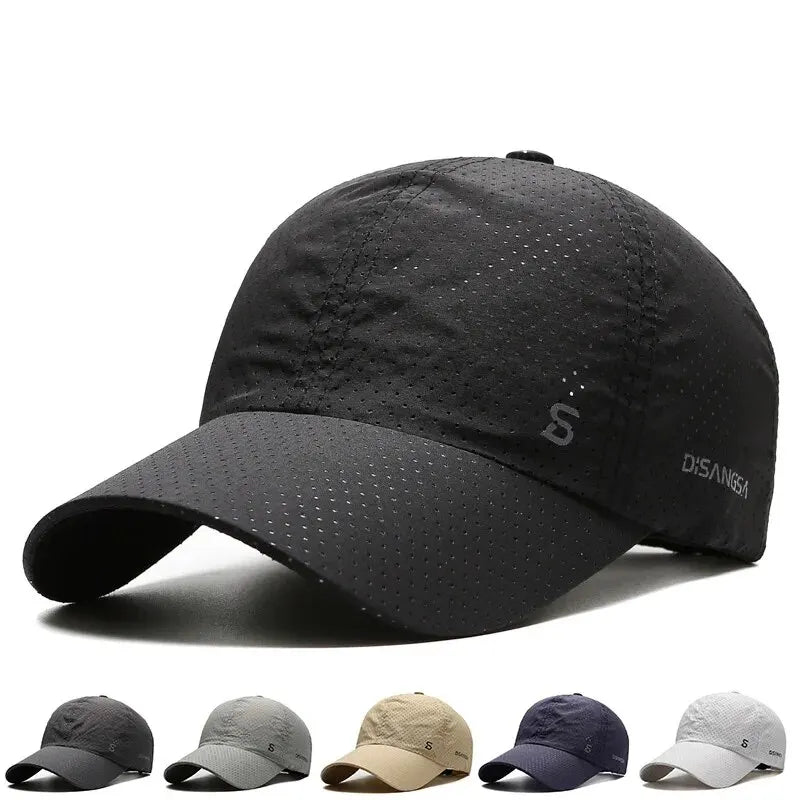 Perforated Summer Baseball Cap for Men and Women Breathable Sports Adjustable Quick-Drying Outdoor Unisex Sun Visor | Sansoti