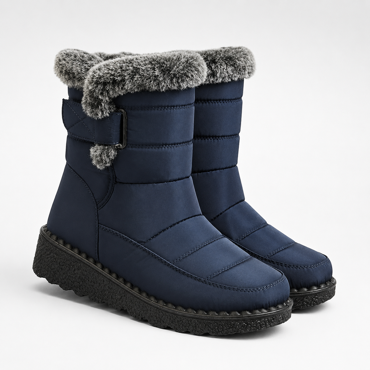 Gefütterte Winterstiefel Damen Wasserabweisend Klettverschluss Rutschfeste Schneestiefel Warm Gefüttert Komfortabel | Sansoti
