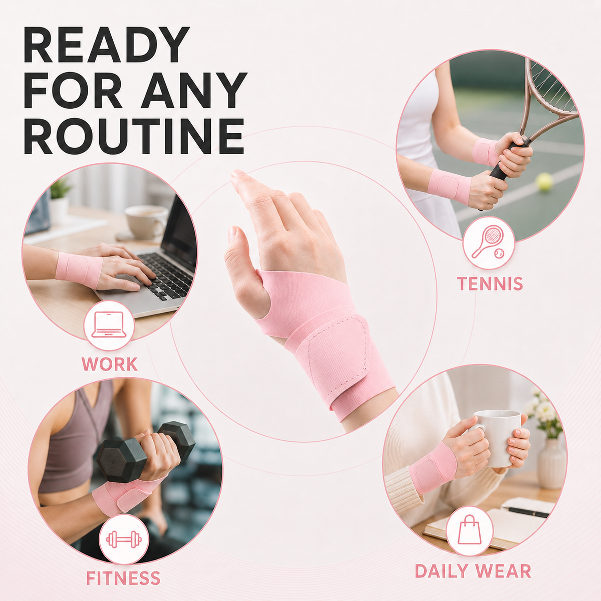 Poignet ultrafin réglable respirant pour le sport, soulagement de la douleur, liberté de mouvement et confort au quotidien | Sansoti