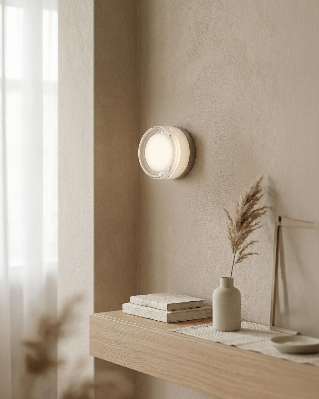 Minimalistische LED-Wandlamp Rond Aluminium Acryl Diffuus Licht Warm Wit Modern Design Compact Slaapkamer Gang Accentverlichting | Sansoti