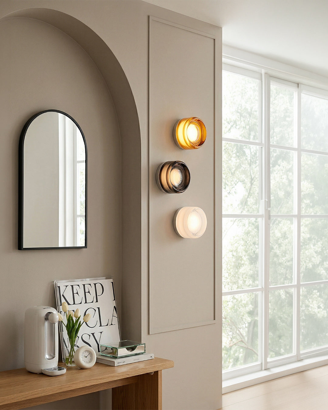 Minimalistische LED-Wandlamp Rond Aluminium Acryl Diffuus Licht Warm Wit Modern Design Compact Slaapkamer Gang Accentverlichting | Sansoti