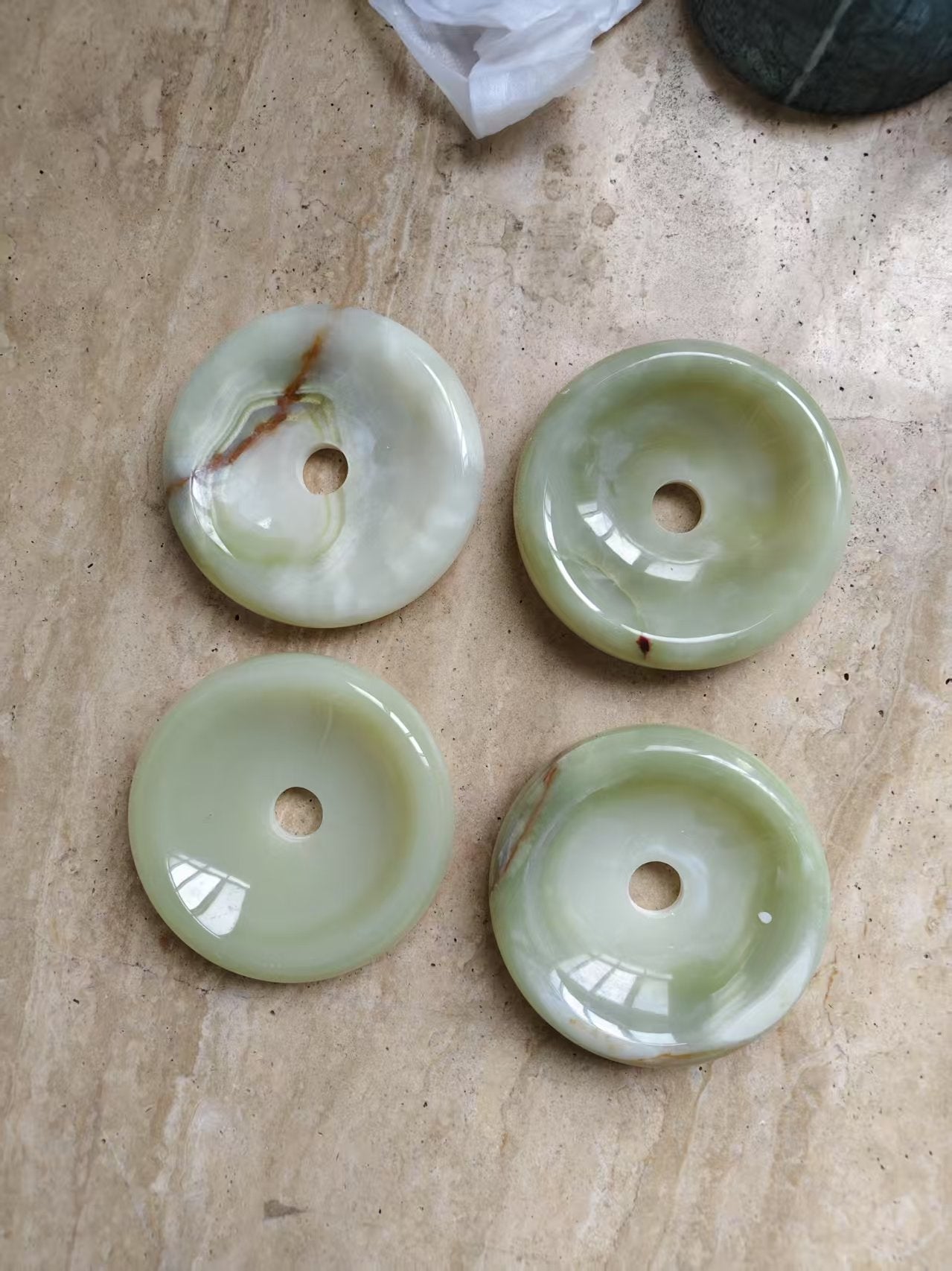 Runde Jade-Wandleuchte mit Glasschirm – Luxuriöse Naturstein-Designleuchte 14 cm | Restfield