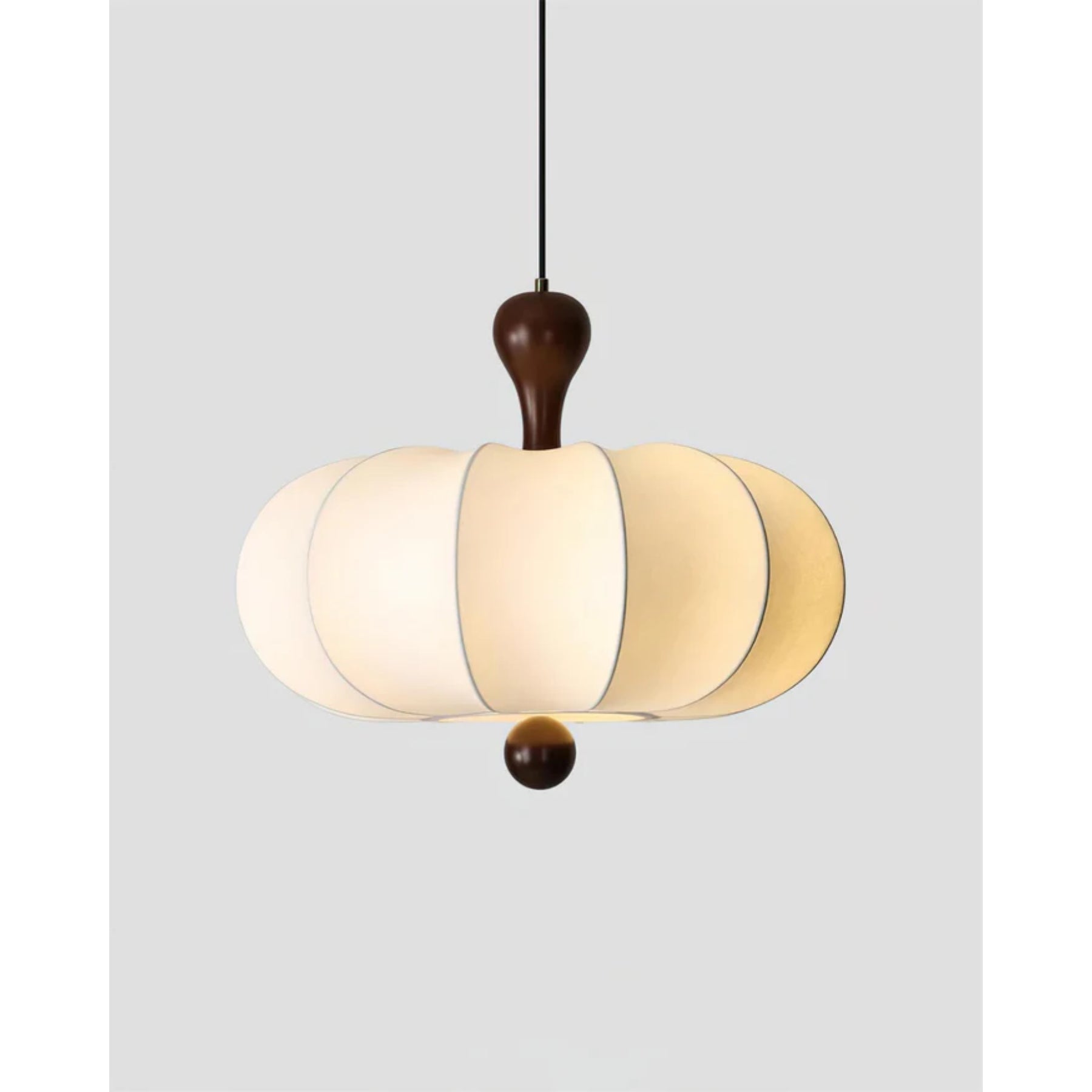 Hanglamp Stof Walnoothout Wit Eettafel Woonkamer Japandi Hanglamp Stoffen Lampionlamp Hal | Sansoti