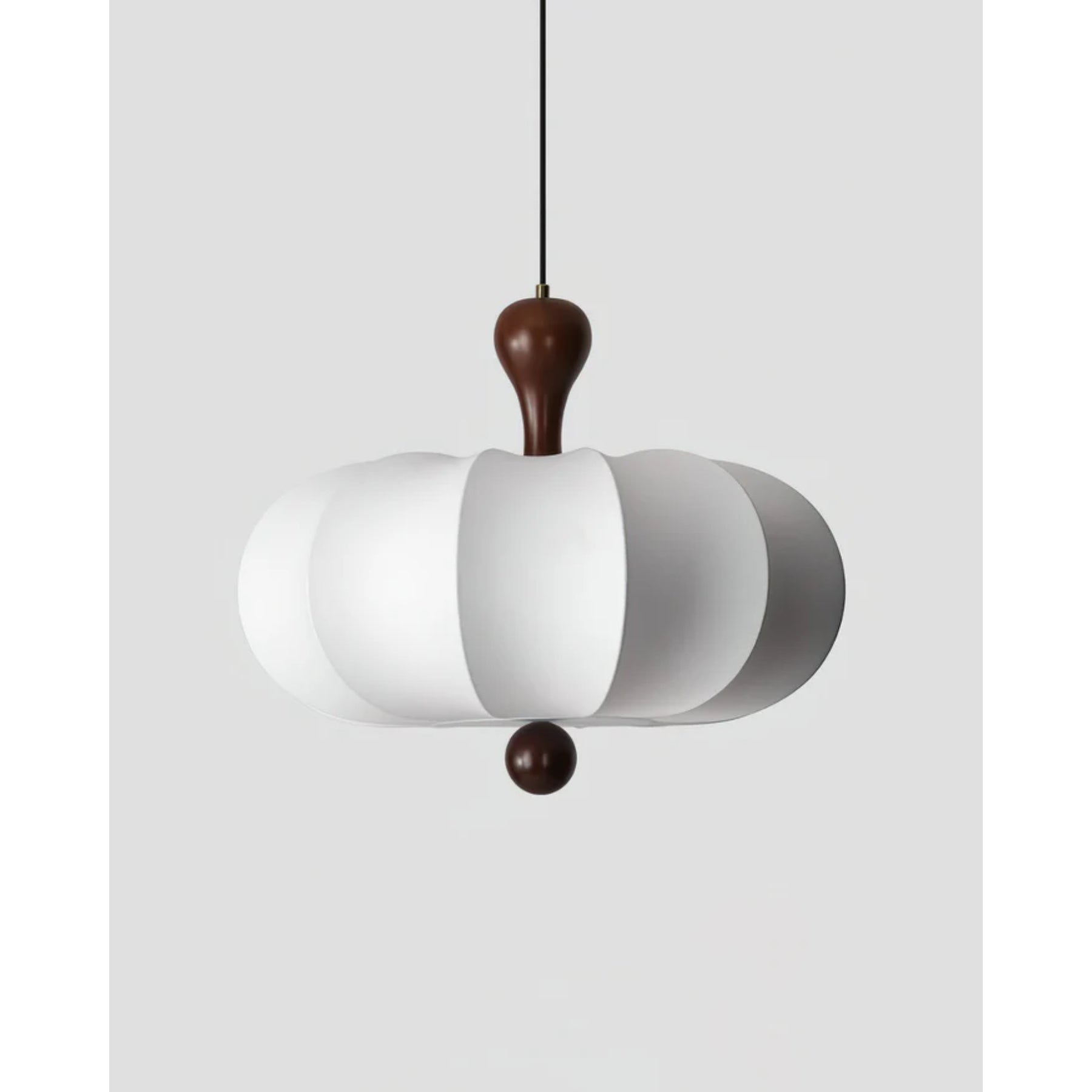 Hanglamp Stof Walnoothout Wit Eettafel Woonkamer Japandi Hanglamp Stoffen Lampionlamp Hal | Sansoti