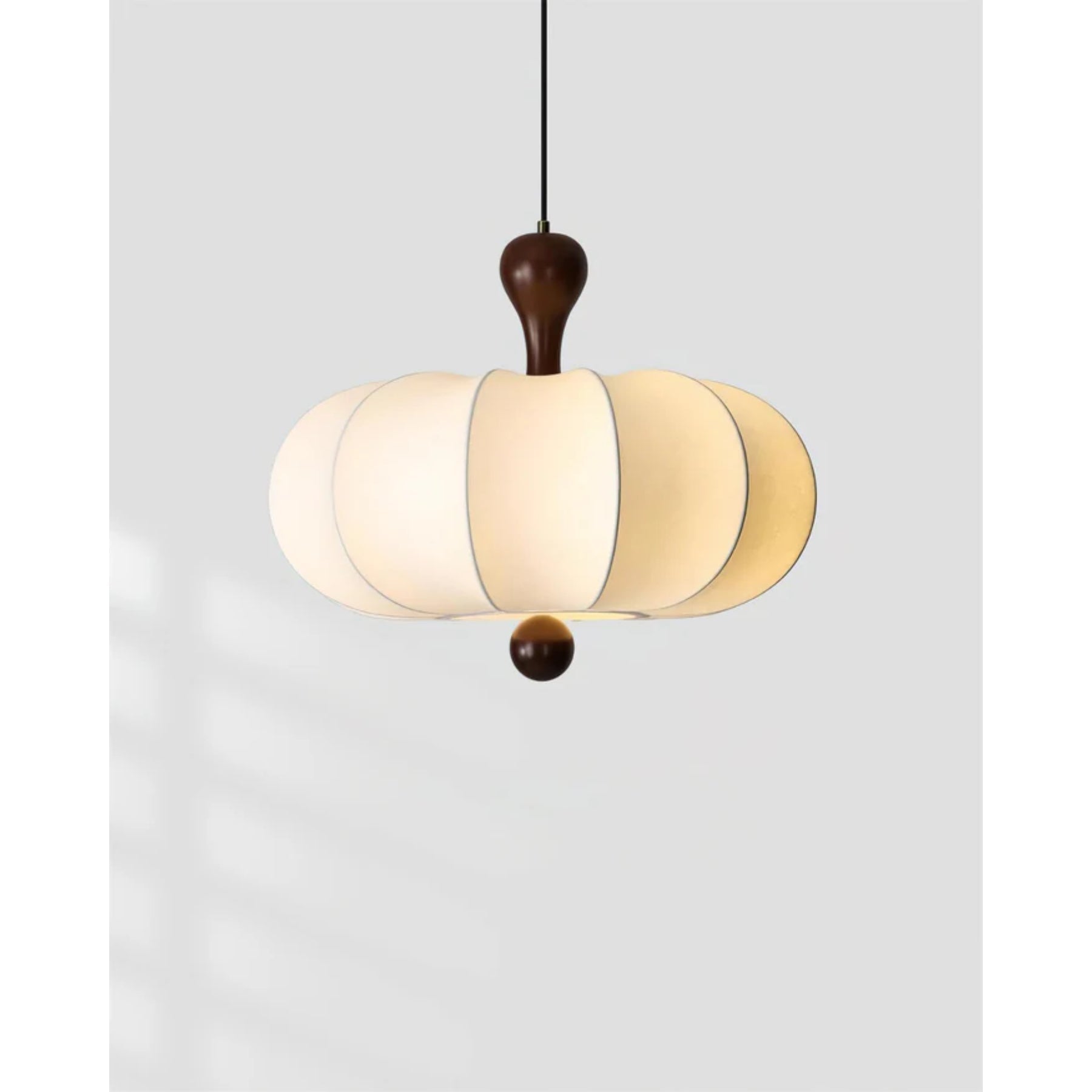 Hanglamp Stof Walnoothout Wit Eettafel Woonkamer Japandi Hanglamp Stoffen Lampionlamp Hal | Sansoti