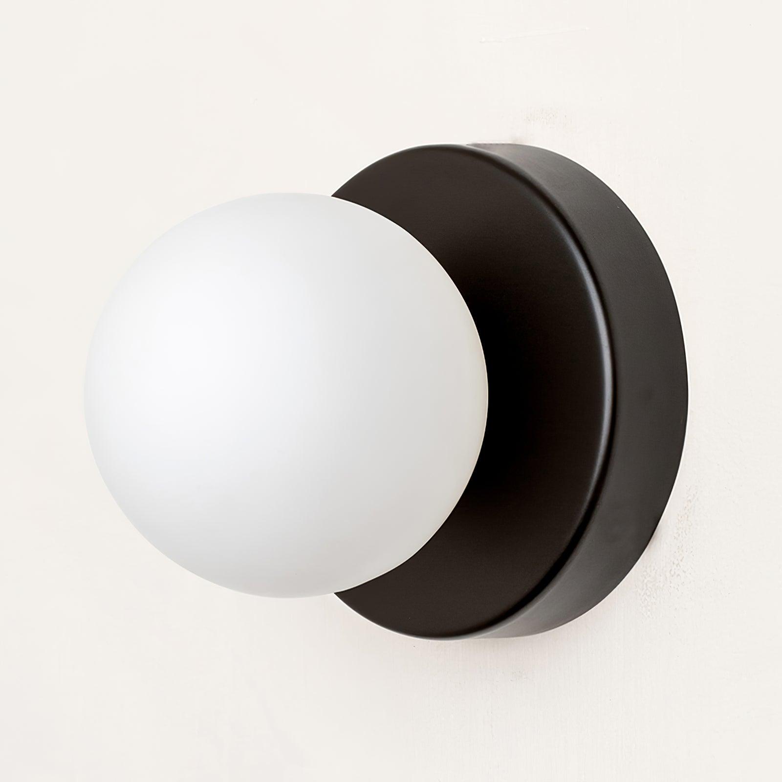 Nuvol Wandlamp — Metalen Wandspot met Glazen Bol ø12cm — Compacte Wandverlichting in 5 Kleuren | Sansoti