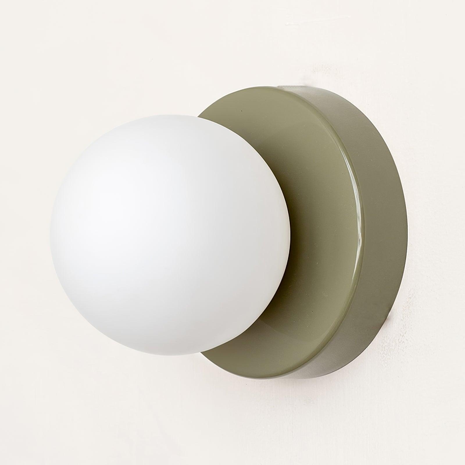 Nuvol Wandlamp — Metalen Wandspot met Glazen Bol ø12cm — Compacte Wandverlichting in 5 Kleuren | Sansoti