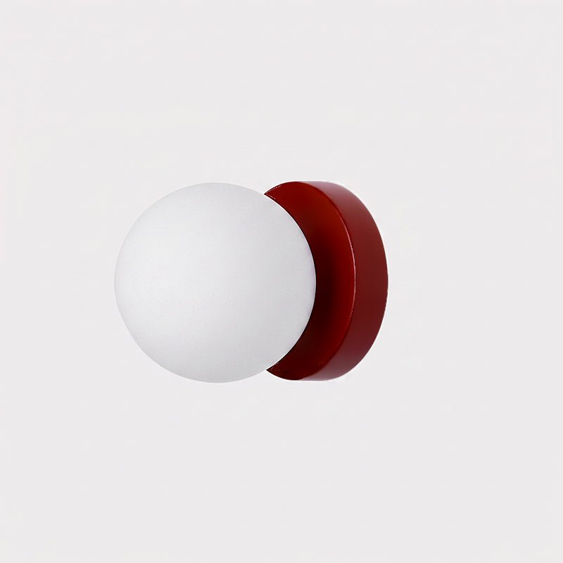 Nuvol Wandlamp — Metalen Wandspot met Glazen Bol ø12cm — Compacte Wandverlichting in 5 Kleuren | Sansoti