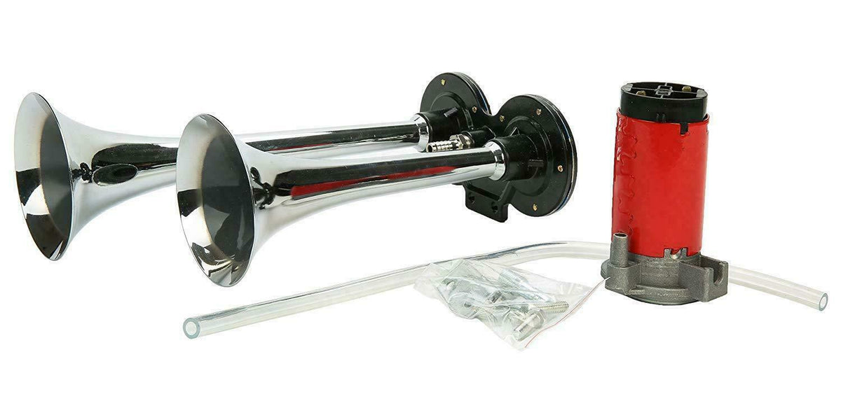 Compacte Luchthoorn 150 dB voor Auto Vrachtwagen Boot met Compressor Dubbele Trompet 12V Waarschuwingssysteem | Sansoti