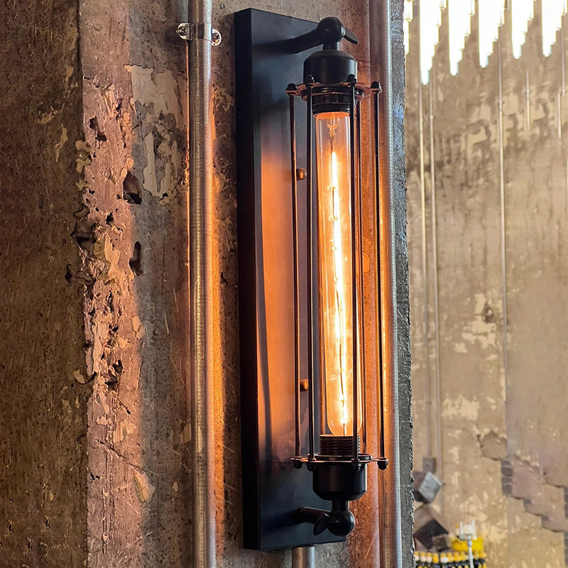 Vintage Wandlamp LED Metaal Gietijzer Zwart Zilver Brons 47x10cm | Sansoti