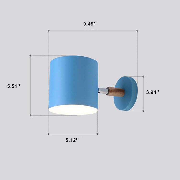 Applique Murale Métal Bois Réglable Chambre Salon Style Scandinave Couleur Macaron E27 Lampe de Chevet Applique Murale | Restfield