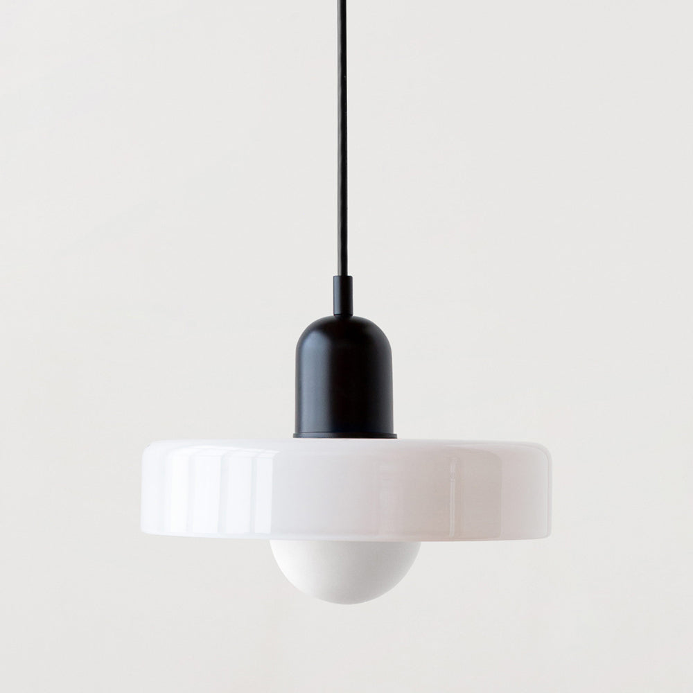 Glazen Hanglamp Bauhausstijl Gekleurd Glas Rond Ø25-35cm E27 Verstelbaar Eettafel Plafondlamp Retro Design | Sansoti