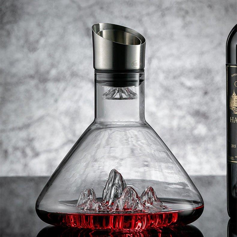 Glazen Wijnkaraf met Cascade Design voor Optimale Beluchting en Aroma | Sansoti