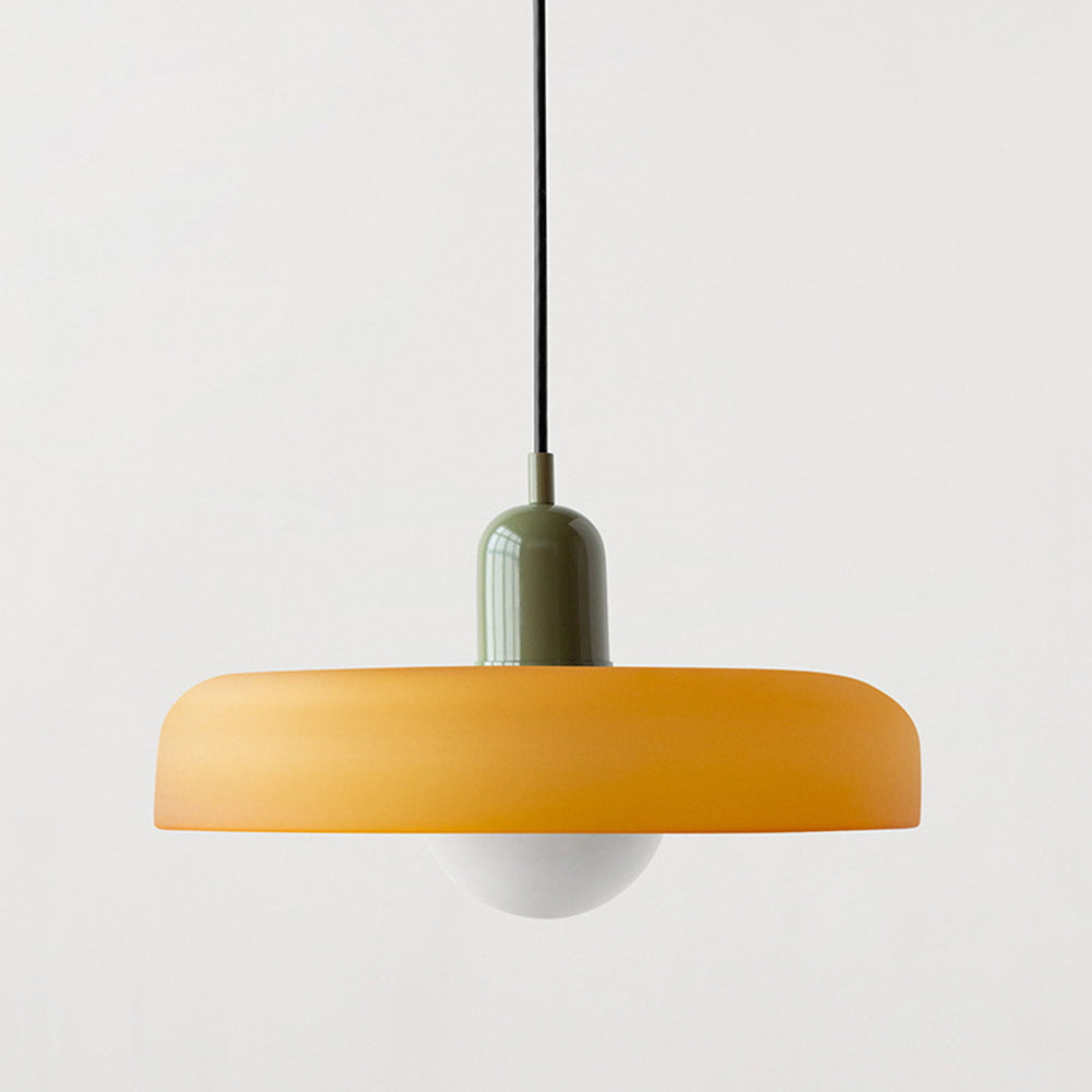 Glazen Hanglamp Bauhausstijl Gekleurd Glas Rond Ø25-35cm E27 Verstelbaar Eettafel Plafondlamp Retro Design | Sansoti