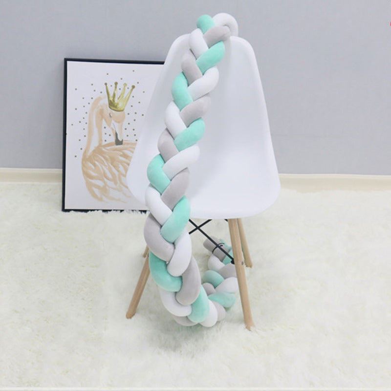 Handgewebter Bettumrandung Babybett 100-500cm Atmungsaktive Baumwolle Schutz fürs Babyzimmer Sicher Weich Verschiedene Farben | Sansoti