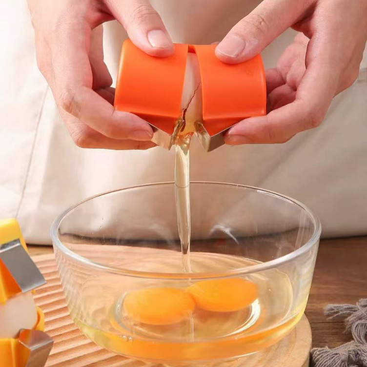 Egg Separator and Opener Orange Plastic Kitchen Tool Multifunctional for Baking Cooking Breakfast | Sansoti