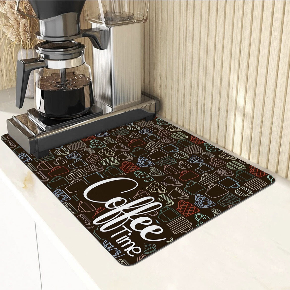Absorberend Koffiemachinematje 30x40-50x60cm Keukenbescherming Antislip Basis | Sansoti