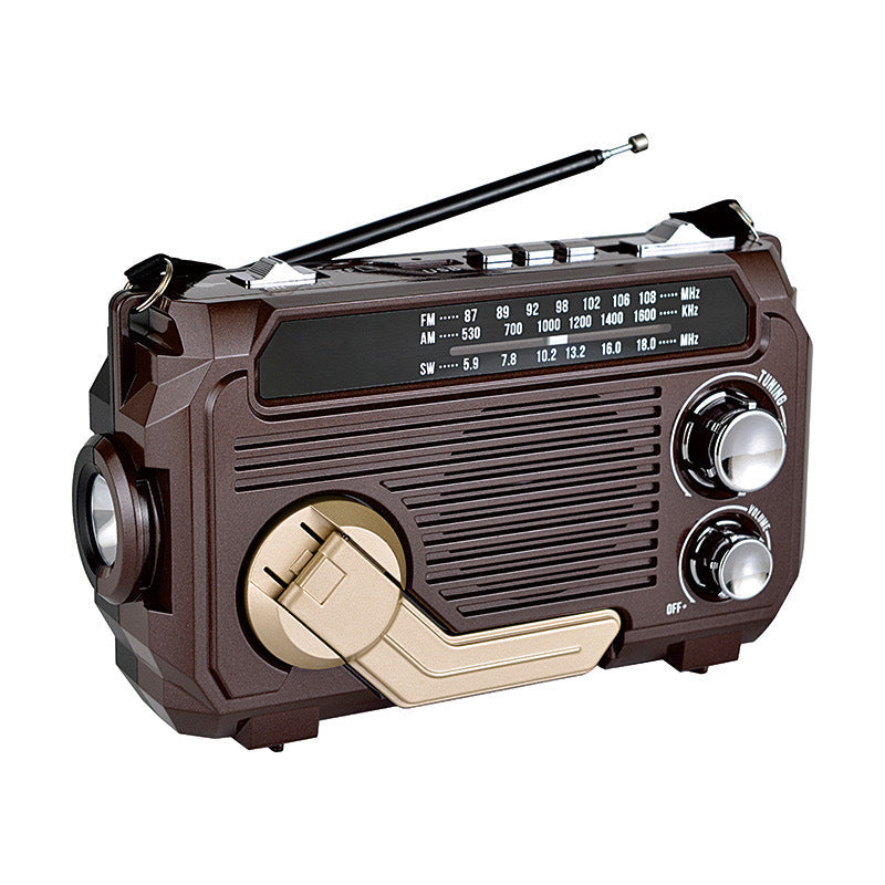 Multifunctionele noodradio op zonne-energie met handdynamo – voor outdoor en thuisgebruik
