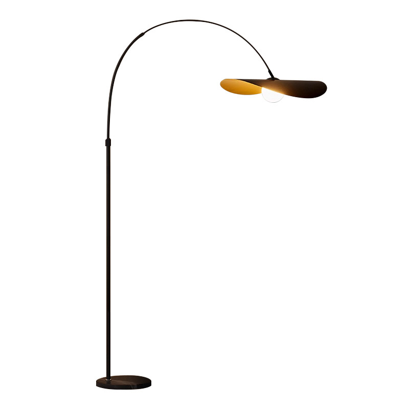 Bogen-Stehleuchte LED Eisen Acryl Schwarz Wohnzimmer Leseecke Stehlampe Minimalistisch Wabi Sabi Bogenlampe Modernes Interieur | Restfield