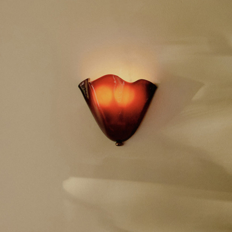 Wandlamp Glas In Lood Retro Art Deco Schelp 28cm E14 | Sansoti