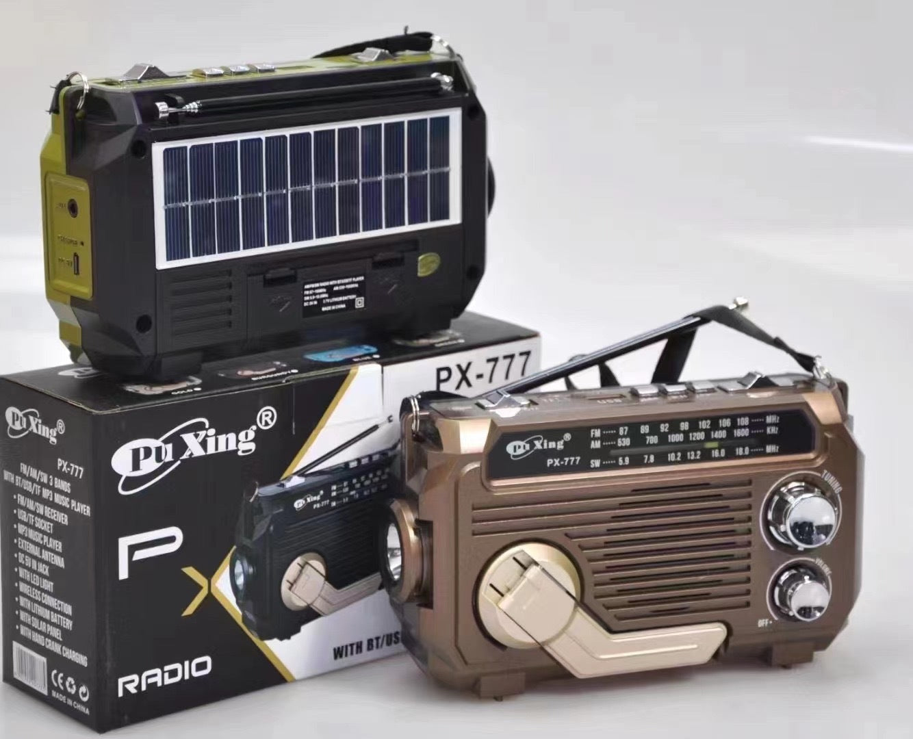Multifunctionele noodradio op zonne-energie met handdynamo – voor outdoor en thuisgebruik