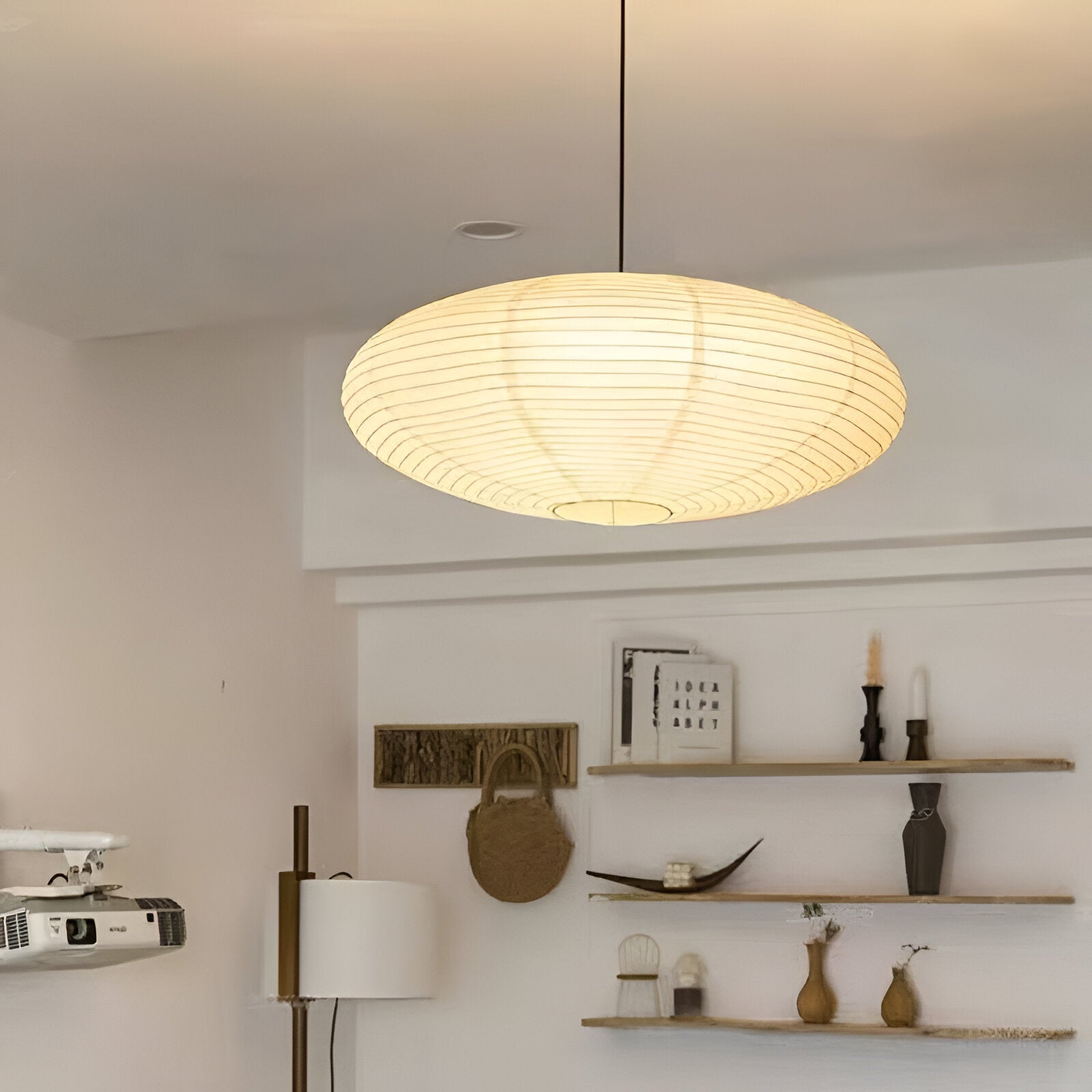 Plafondlamp Mulberry Papier Japandi Design Ø50 Ø60 LED Dimbaar Wit Geometrisch | Sansoti