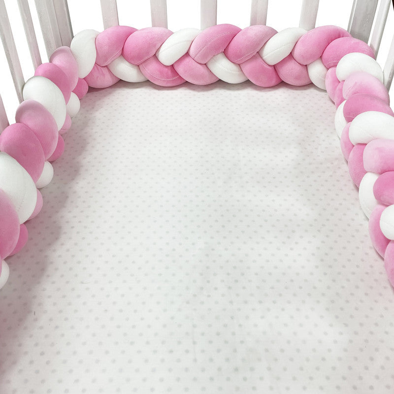 Handgewebter Bettumrandung Babybett 100-500cm Atmungsaktive Baumwolle Schutz fürs Babyzimmer Sicher Weich Verschiedene Farben | Sansoti