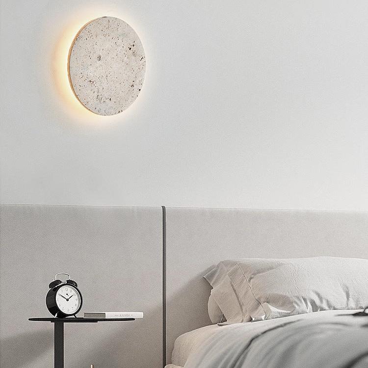 Wandlamp Travertin Rond LED Modern Natuursteen Ø23 Ø30 | Sansoti