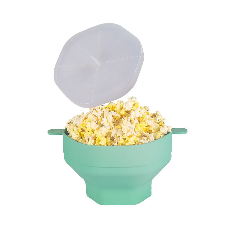 Opvouwbare Magnetron Popcornbak Herbruikbaar Siliconen met Deksel | Sansoti