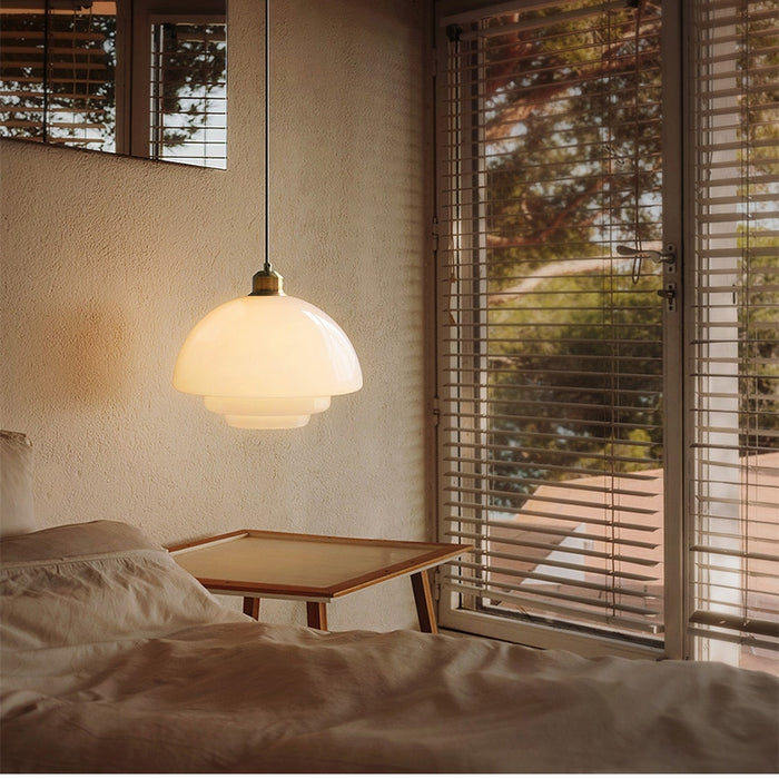 Hanglamp Wit Glas Messing Mid-Century Modern Design Verstelbare Kabel Eetkamer Woonkamer Keuken Melkglas Pendellamp Retro