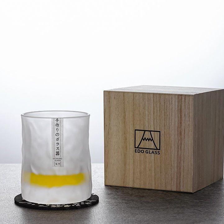 Whiskeyglas Edo Kiriko Glacier Japanisches handgeschliffenes Kristall mit Geschenkbox aus Holz | Restfield