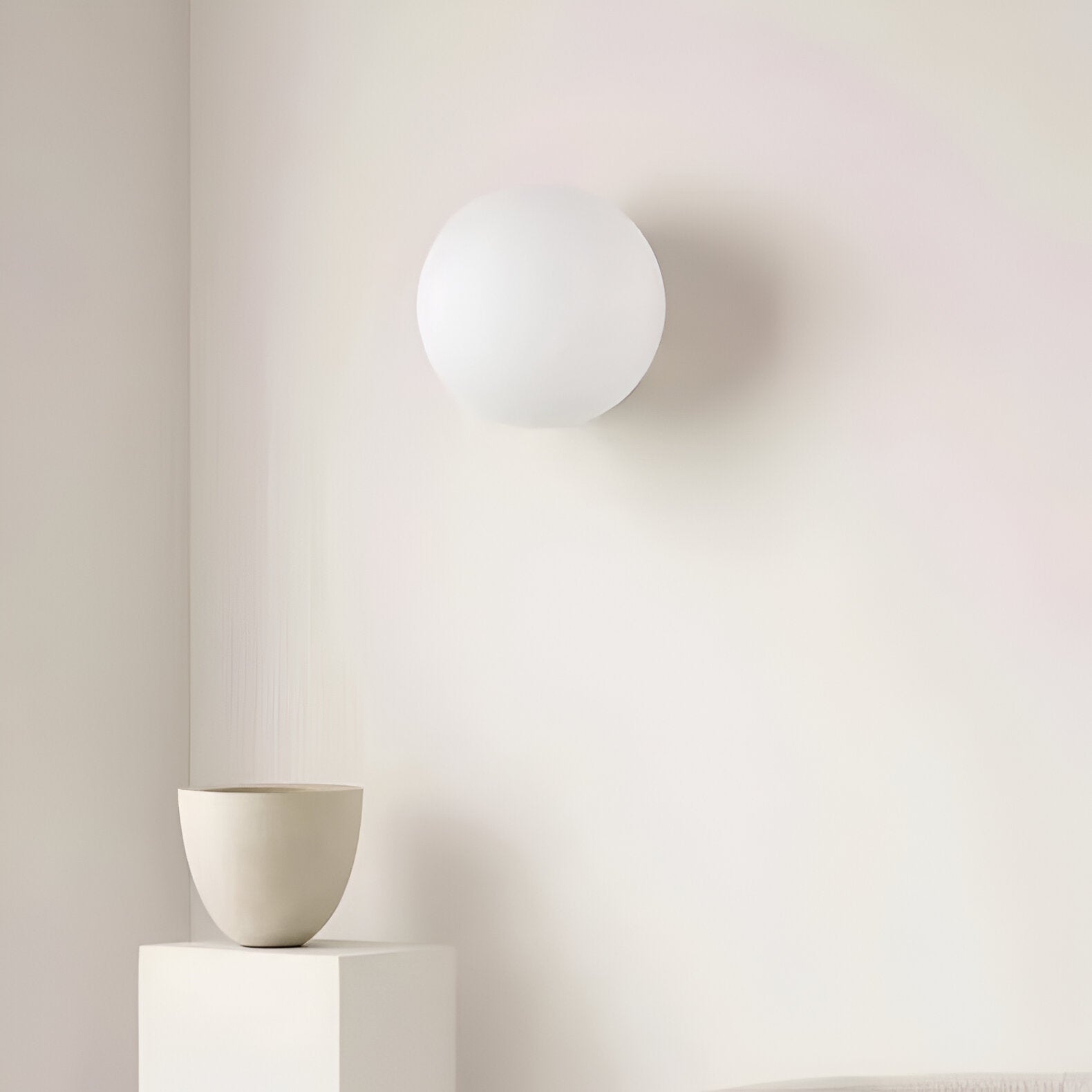 Wandlamp Rond Gesatineerd Glas Minimalistisch Japandi Ø12 Ø20 Slaapkamer Hal | Sansoti