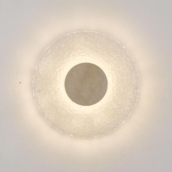 Wandleuchte Travertin Acryl Rund LED Minimalistisch Japandi Ø30 Schlafzimmer Flur | Restfield