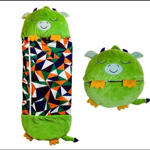 Pluche Knuffel Slaapzak 2-in-1 voor Kinderen Reizen Logeren Polyester 135-180cm Dierenmotieven Kamperen | Sansoti